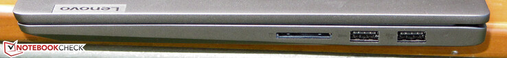 A destra: Lettore di schede di memoria; 2x USB 3.2 Gen 1 (Tipo-A)