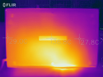 Immagine termica lato superiore del case sotto carico