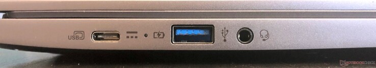 A sinistra: USB 3.1 Gen 1 Type-C (con alimentazione e display), USB 3.1 Gen 1 Type-A, cuffie