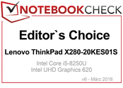 Editor's Choice Award Marzo 2018: Lenovo ThinkPad X280