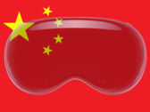 L'auricolare Apple Vision Pro sarà distribuito in Cina alla fine di quest'anno. (Immagine via Apple e Wikimedia Commons, con modifiche)