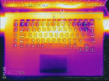 Profilo termico, tastiera/touchpad (carico massimo)