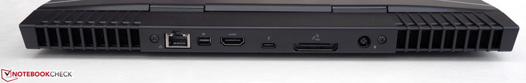 Lato Posteriore: RJ45-LAN, mini-Displayport 1.2, HDMI 2.0, Thunderbolt 3, Amplificatore grafico, alimentazione