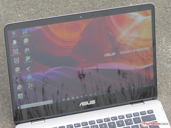 Lo ZenBook all'aperto (immagine scattata con cielo nuvoloso).
