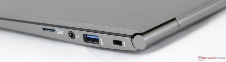 Right: lettore MicroSD, cuffie 3.5 mm, USB 3.0, Kensington Lock