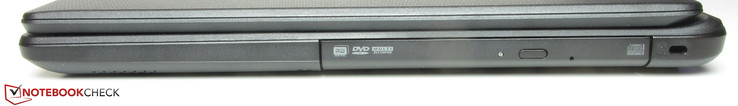 right: DVD burner, Kensington lock slot