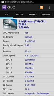 CPU-Z rivela la presenza di una CPU Intel Atom Saltwell.