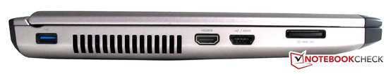 sinistra: USB 3.0, HDMI, interfaccia combinata eSATA/USB, lettore di schede