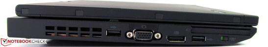 Sinistra: USB 2.0, VGA, uscita schermo, USB 2.0, ExpressCard54, interruttore wireless