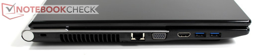 Lato Sinistro: Kensington, LAN, VGA, 2x USB 3.0