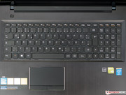 Lenovo's typical AccuType keyboard is on-board.