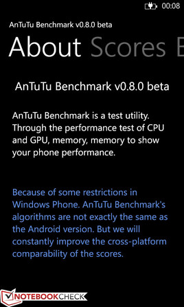 L'AnTuTu Benchmark v0.8.0 è paragonabile alla versione 2 per Android