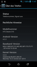 La datata Android 4.2.2 fa girare l'HTC Desire 310.