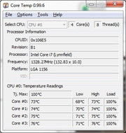 La temperatura si alza gradualmente nei core del processore