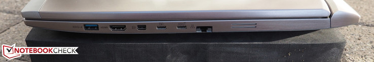 Lato destro: USB 3.0, HDMI, Mini-DisplayPort, Thunderbolt 3, USB 3.1 Type-C, RJ45-LAN