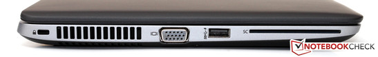 Lato Sinistro: Kensington lock, VGA, USB 3.0, SmartCard reader