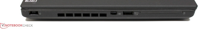 Lato Sinistro: alimentazione, ventola, DisplayPort, USB 3.0 (alimentata), SmartCard (optional)