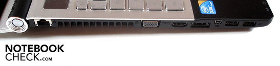 Sinistra: Gigabit LAN, VGA, HDMI, eSATA/USB 2.0, Firewire, 2x USB 2.0