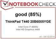 Recensione: Lenovo Thinkpad T440 (20B6005YGE), grazie a: notebooksandmore.de