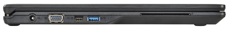 Sinistra: alimentazione, VGA-out, due porte USB 3.1 Gen 1 (una porta Type-C, una porta Type-A), SmartCard reader
