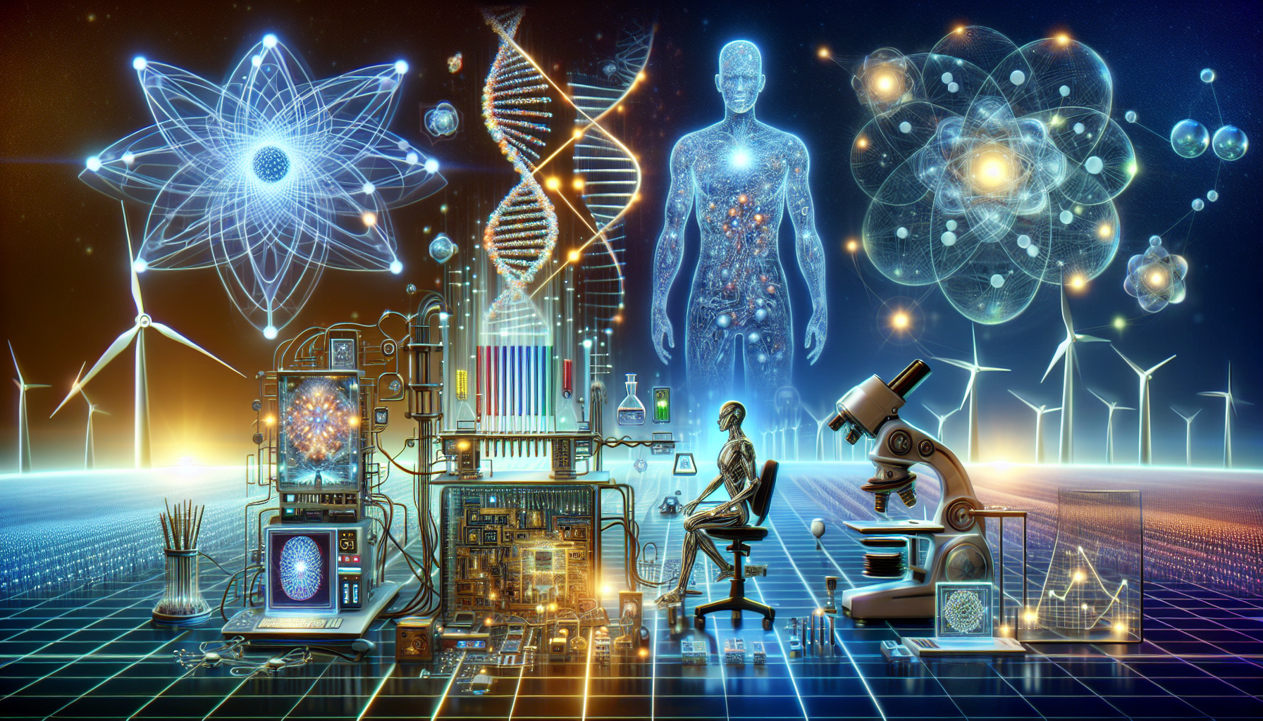 L'AI, l'ingegneria genetica, l'informatica quantistica, l'energia pulita e la robotica umanoide segnalano un futuro brillante. (Fonte: ChatGPT)