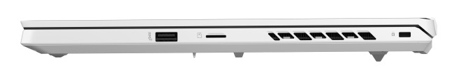 Lato destro: USB-A 3.2 Gen 2, microSD, slot Kensington lock