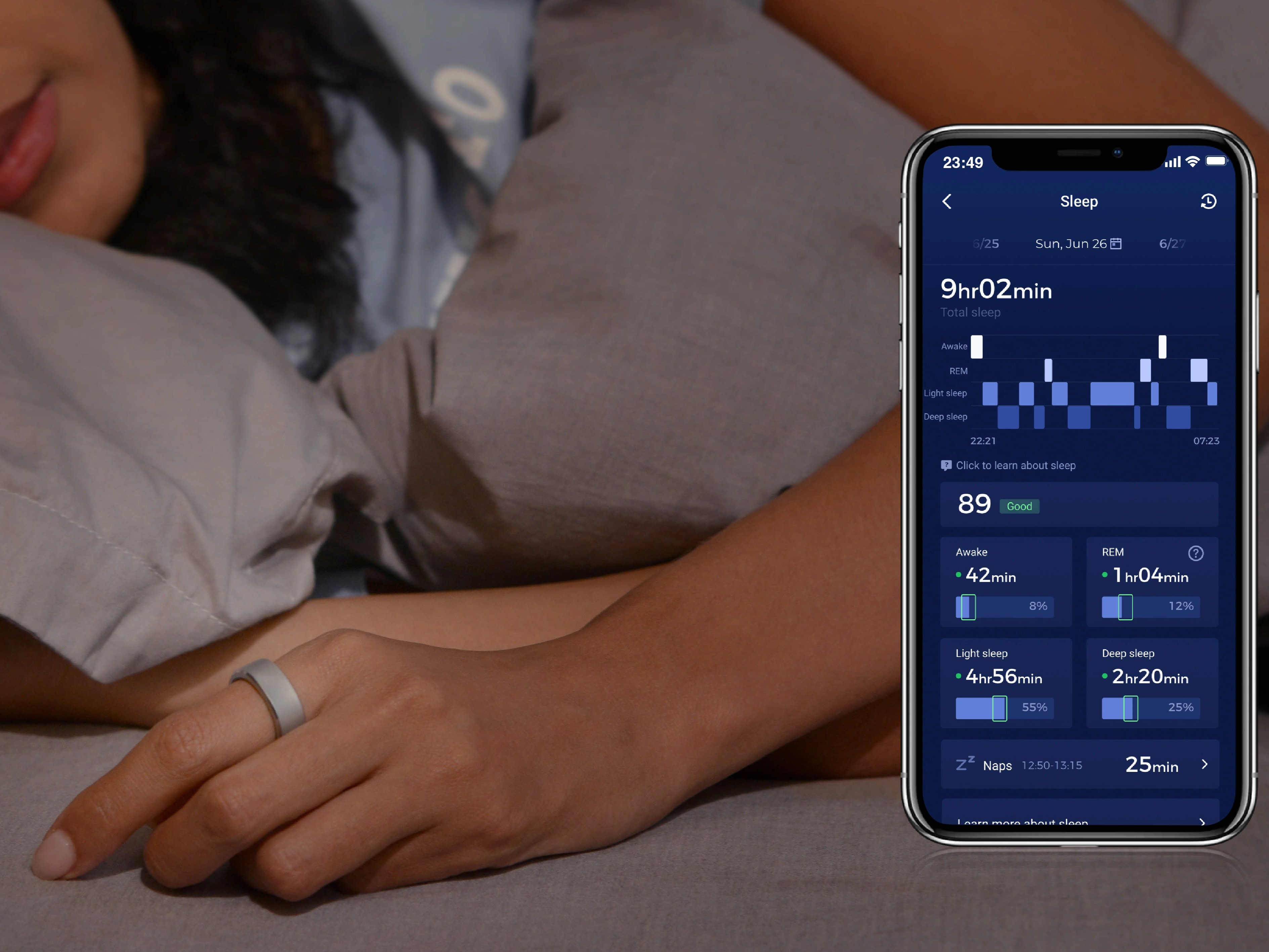 Anello Smart In Acciaio Inox | Monitoraggio Sonno, Frequenza Cardiaca E SpO2 | Impermeabile 10ATM, Batteria 7 Giorni