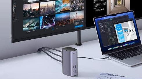 Docking Station UGREEN Revodok Pro 3081, 8-in-1: 2x HDMI 4K, VGA, USB-C 10Gbps, PD 100W, Per MacBook E Surface