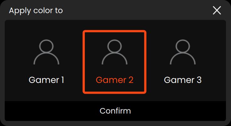 Assegnazione ai 3 profili di gioco personalizzati