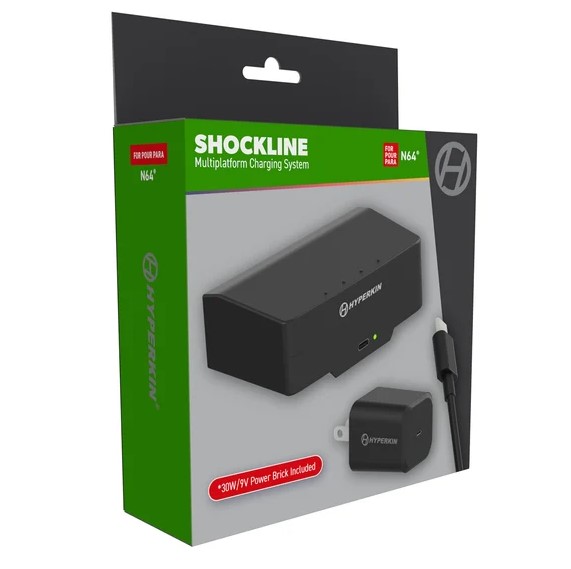 Il kit ShockLine per Nintendo 64 è dotato di un convertitore che si collega alla presa di alimentazione della console.