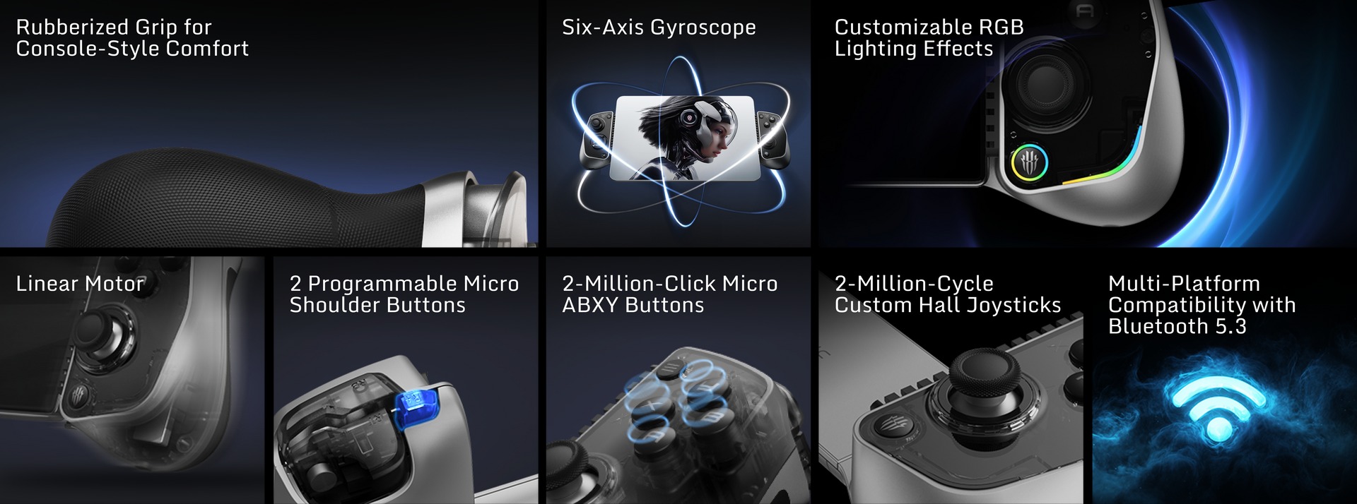 Gamepad Telescopico Per Cellulari 4,5–6,5 Pollici – Supporto 3 In 1 Con Ventosa, Staffa Posteriore E Design Pieghevole