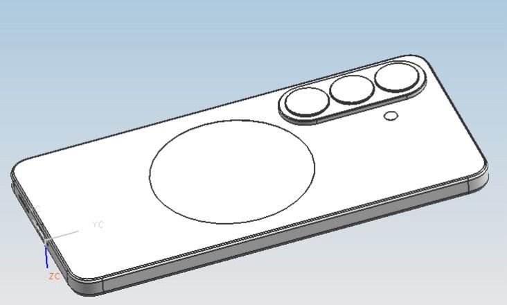 Un possibile design del Samsung Galaxy S27 Pro o del Galaxy S27, come mostrato da Ice Universe.