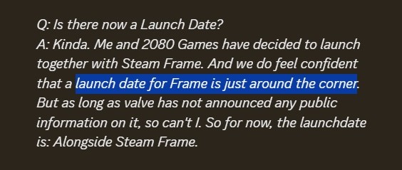 Aggiornamento sul lancio di Steam Frame.