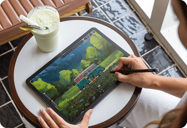 Il tablet Kamvas Pad 12 è dotato di una penna EMR sensibile alla pressione e all’inclinazione.