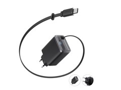 Anker Nano Charger (35W) ha un cavo USB-C retrattile, ma manca di spine pieghevoli. (Fonte: Anker)