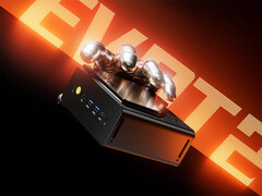 GMKtec Evo-T2 ha un prezzo di lancio superiore a quello di Evo-X2, ma attualmente è più economico. Nella foto: un'immagine promozionale che mostra una parte del mini PC.