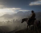 Un'immagine che mostra Arthur Morgan sul suo cavallo in Red Dead Redemption 2.