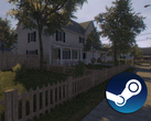 Una schermata di gioco con il logo di Steam sovrapposto.