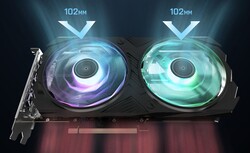 KFA2 GeForce RTX 4060 Ti EX con due ventole da 102 millimetri (fonte: KFA2)