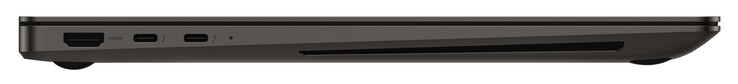Lato sinistro: HDMI, 2x Thunderbolt 4 (USB-C; Power Delivery, DisplayPort)