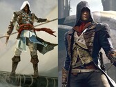 Edward Kenway di Assassin's Creed Black Flag e Arno Dorian di Assassin's Creed Unity mostrati fianco a fianco.