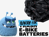 Watts è la mascotte dall'aspetto affamato dell'iniziativa Hungry For Batteries. (Fonte: Hungry For Batteries - modifica)