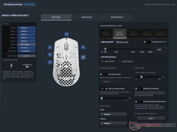 SteelSeries Engine all'interno del software SteelSeries GG per la gestione delle apparecchiature.