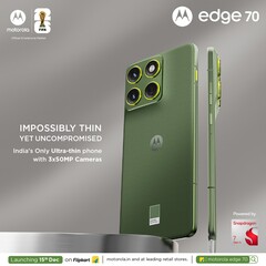 Il Motorola Edge 70 in colorazione verde bronzo (Fonte: Motorola)