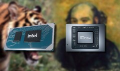 Il Tiger Lake Intel Core i5-11400H deve competere contro il processore Cezanne Zen 3 AMD Ryzen 5 5600H. (Fonte immagine: Intel/AMD/Pinterest/Wikimedia - modificato)