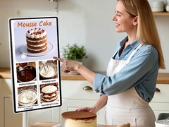 Il tablet Nework MoveMate Hi Fi Android da 27 pollici è dotato di un comodo supporto mobile e di una batteria con autonomia di 8 ore. (Fonte: Nework)