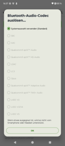 I codec Bluetooth supportati