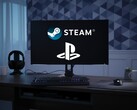I loghi di Steam e PlayStation vengono visualizzati sul monitor del PC