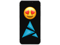 Linux e iPhone possono andare d'accordo, a condizione che si utilizzino i pacchetti giusti. (Fonte immagine: Immagine stock di iPhone, emoji e logo Artix, con modifiche)