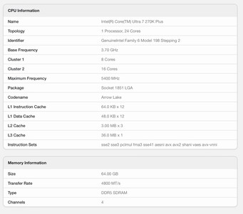 L'elenco di Geekbench 6 per il Core Ultra 7 270K Plus. (Fonte: Geekbench)